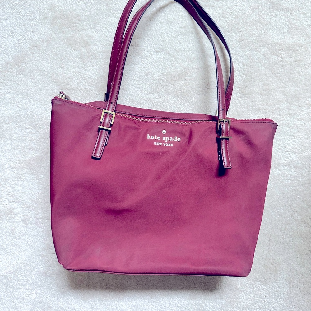 Red canvas Kate Spade Tote